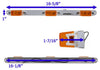 MINI ID LIGHT BAR, AMBER LENS, INCANDESCENT 3 BULB - WHITE BASE, 16-5/8"X1-7/16"