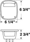 SQUARE TRAILER COMBINATION TAIL LIGHT, 5 FUNCTION, DS DRIVERSIDE 6-3/4" X 6-1/4", INCANDESCENT