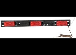 RED LED 9 DIODE ID CLEARANCE LIGHT BAR, SUBMERSIBLE, BLACK HOUSING, 15-15/16"X1-1/2"