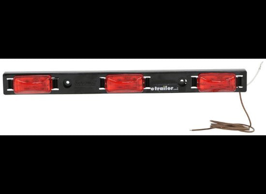 RED LED 9 DIODE ID CLEARANCE LIGHT BAR, SUBMERSIBLE, BLACK HOUSING, 15-15/16"X1-1/2"