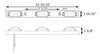 RED LED 9 DIODE ID CLEARANCE LIGHT BAR, SUBMERSIBLE, BLACK HOUSING, 15-15/16"X1-1/2"