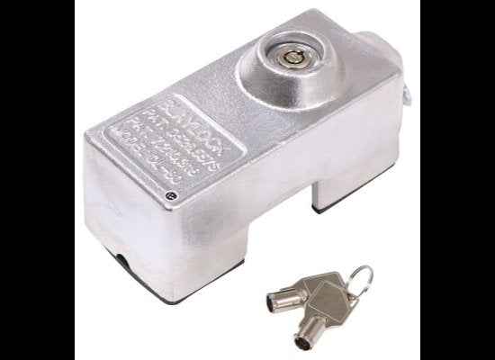 BAYLOCK DOOR LOCK FOR ENCLOSED TRAILERS, ALUMINUM, PUSH BUTTON, HASP LOCK, CAM BAR LOCK