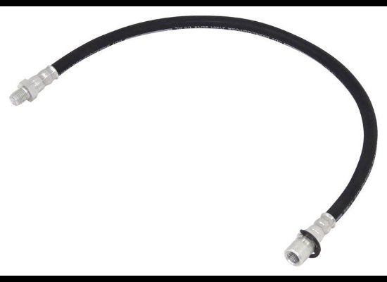HYDRAULIC BRAKE LINE / RUBBER FLEX HOSE 1/4" ID X 7/16" OD , 7/16"-20 M/F FITTING, 19-1/2" LONG