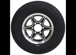 LEGEND 225/75R15 SPARE TIRE ON GLOSS BLACK ALUMINUM WHEEL, 6 LUG 6X5.5 , LRE