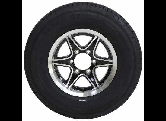 LEGEND 225/75R15 SPARE TIRE ON GLOSS BLACK ALUMINUM WHEEL, 6 LUG 6X5.5 , LRE