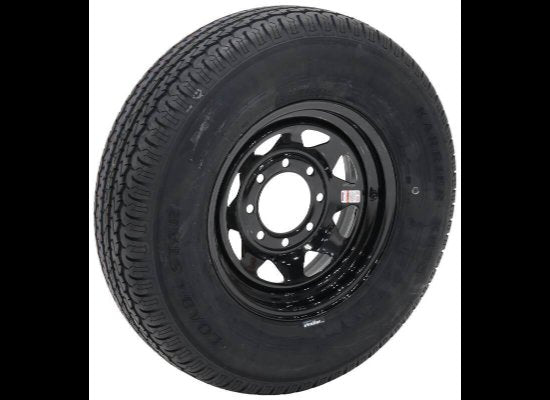 235/85R16 SPARE TIRE - BLACK SPOKE - 8 LUG, 8X6.5, 8 ON 6.5, LRF