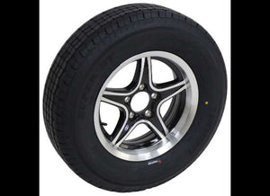 LEGEND 205/75R15 SPARE TIRE ON GLOSS BLACK ALUMINUM WHEEL, 5 LUG 5X4.5 , LRD