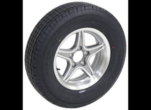 LEGEND 205/75R15 SPARE TIRE ON GUNMETAL / GRAY ALUMINUM WHEEL, 5 LUG 5X4.5 , LRD