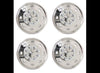 WHEEL COVER, SIMULATOR, HUB CAP, STAINLESS STEEL, POLISHED FOR 16" 8 LUG WHEELS - SET OF 4