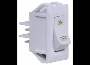 SINGLE ROCKER SWITCH, ON / OFF - SPST - WHITE , LIGHT SWITCH