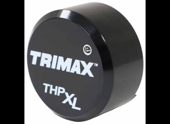 TRIMAX PUCK LOCK FOR TRAILER DOOR HASPS, 3/8" SHACKLE, ALUMINUM, BLACK