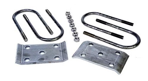 U-BOLT KIT FOR 8K , 3-1/2" ROUND AXLE , WITH U-BOLTS, TIE PLATES AND NUTS, FOR 1 AXLE, 8" LONG