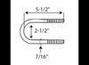 U-BOLT KIT FOR 3.5K , 2-3/8" ROUND AXLE , WITH U-BOLTS, TIE PLATES AND NUTS, FOR 1 AXLE, 5 - 1/2" L