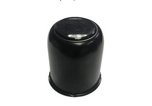 EXCALIBUR TRAILER WHEEL CENTER CAP WITH SNAP IN PLUG - 3.19" PILOT - BLACK STEEL