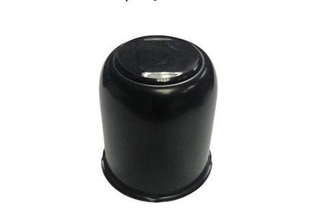 EXCALIBUR TRAILER WHEEL CENTER CAP WITH SNAP IN PLUG - 3.19" PILOT - BLACK STEEL