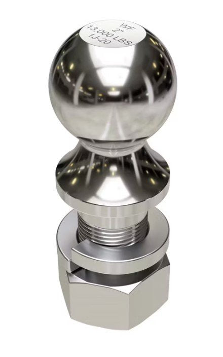 2" WALLACE FORGE HITCH BALL - 13K , 1-1/16" SHANK , 2-3/4" SHAFT, CHROME