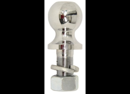 2" HITCH BALL - 1" DIAMETER X 2 1/8" LONG SHANK CHROME 7,500LBS