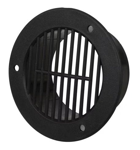 AIR VENT TUBE, BLACK, ROUND FOR INTERIOR ENCLOSED, FITS 3" HOLE, 4.15" MOUNTING FLANGE