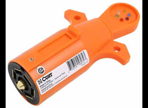 CURT 7-WAY TO RV SOCKET CIRCUIT TESTER, LED FOR VEHICLE END
