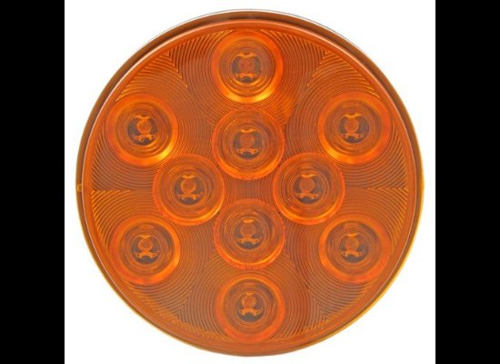 4" ROUND AMBER LED, MARKER LIGHT, 4-5/16" OVERALL DIAMETER, 10 DIODE, AMBER LENS
