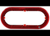 REFLEX REFLECTOR TRIM RING / FLANGE COVER, RED FOR OVAL 6" TRAILER LIGHT, SNAP ON W/GASKET