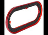 REFLEX REFLECTOR TRIM RING / FLANGE COVER, RED FOR OVAL 6" TRAILER LIGHT, SNAP ON W/GASKET
