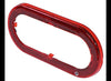 REFLEX REFLECTOR TRIM RING / FLANGE COVER, RED FOR OVAL 6" TRAILER LIGHT, SNAP ON W/GASKET