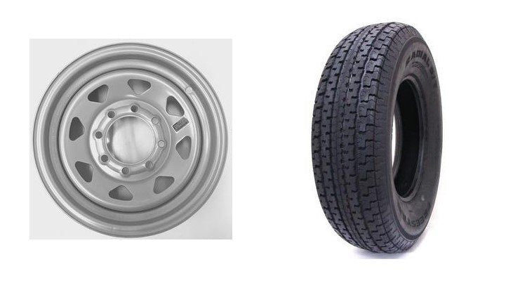 235/80R16 SPARE TIRE - SILVER SPOKE - 8 LUG, 8X6.5, 8 ON 6.5 - LRG