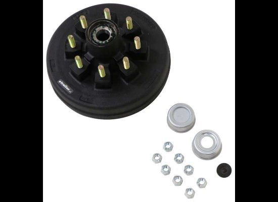 HUB AND BRAKE DRUM 12" 8 LUG 8X6.5 5.2K - 7K AXLE 9/16" LUG STUDS