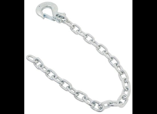 35" LONG SAFETY CHAIN WITH 3/8" LINKS, CLEVIS HOOK WITH LATCH, G43, CLASS 4, 15K CAPACITY