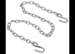 48" LONG DOUBLE SAFETY CHAIN WITH 3/16" LINKS, 3/8" S-HOOK, 3,000lbs CAPACITY
