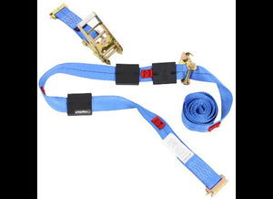 ERICKSON E-TRACK WHEEL TIE-DOWN STRAP W/ ROLLER IDLER AND RATCHET, 2"X12' - 1,100lbs WLL, 3,300lbs