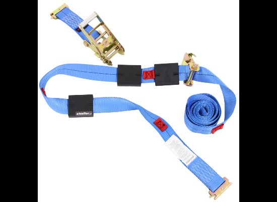 ERICKSON E-TRACK WHEEL TIE-DOWN STRAP W/ ROLLER IDLER AND RATCHET, 2"X12' - 1,100lbs WLL, 3,300lbs