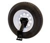 STAKE POCKET SPARE TIRE CARRIER, UNIVERSAL BOLT PATTERN FOR WHEEL, BOLT ON INSTALLATION