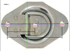 D-RING TIE DOWN ANCHOR - RECESSED MOUNT, BOLT ON, 1200lbs CAPACITY, 400lbs WLL