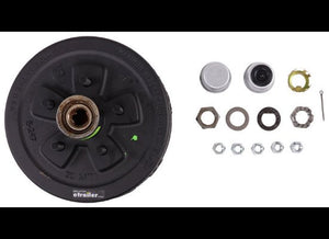 10" BRAKE DRUM / HUB LOADED COMPLETE ASSEMBLY, 5 LUG 5 ON 4.5, 5X4.5, 1/2" STUD, 3.5K 10" X 2-1/4"