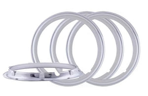 ABS PLASTIC CHROME TRIM RING FOR 15" WHEEL, SNAP ON - SET OF 4