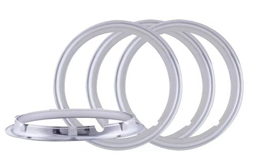 ABS PLASTIC CHROME TRIM RING FOR 15" WHEEL, SNAP ON - SET OF 4