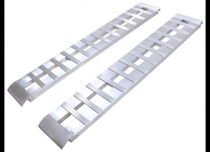 ALUMINUM CAR HAULER RAMP SET, 7' L X 14" W - 6,000lbs CAPACITY