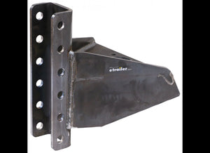 A-FRAME WELD ON ADJUSTABLE TRAILER COUPLER, C-CHANNEL, 6 HOLE WELD ON STEEL, RAW, VERTICAL, 20K