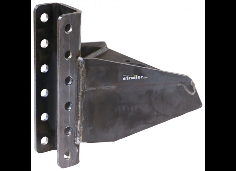 A-FRAME WELD ON ADJUSTABLE TRAILER COUPLER, C-CHANNEL, 6 HOLE WELD ON STEEL, RAW, VERTICAL, 20K