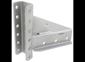 A-FRAME BOLT ON ADJUSTABLE TRAILER COUPLER, C-CHANNEL, 6 HOLE, SILVER, VERTICAL C CHANNEL - 14K CAP