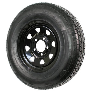 175/80R13 SPARE TIRE & WHEEL - BLACK SPOKE - 5 LUG, 5X4.5 - LRC