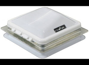 VENTLINE VENTADOME TRAILER ROOF VENT W/12V FAN, MANUAL LIFT, 14-1/4" X 14-1/4", WHITE