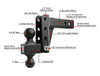 BULLETPROOF HITCHES 2-BALL MOUNT FOR 2" HITCH, 2" & 2-5/16" BALL, 4" DROP, 2" RISE, BLACK, - 10K