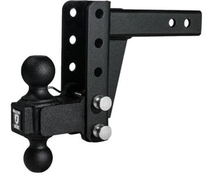 BULLETPROOF HITCHES 2-BALL MOUNT FOR 2" HITCH, 4" DROP, 4" RISE, BLACK - 14K
