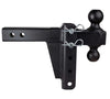 BULLETPROOF HITCHES 2-BALL MOUNT FOR 2" HITCH, 4" DROP, 4" RISE, BLACK - 14K