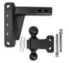 BULLETPROOF HITCHES 2-BALL MOUNT FOR 2" HITCH, 4" DROP, 4" RISE, BLACK - 14K