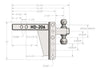 BULLETPROOF HITCHES 2-BALL MOUNT FOR 2" HITCH, 6" DROP, 6" RISE - 22K