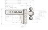 BULLETPROOF HITCHES 2-BALL MOUNT FOR 3" HITCH, 4" DROP, 4" RISE - 22K